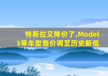 特斯拉又降价了,Model 3等车型售价调至历史新低